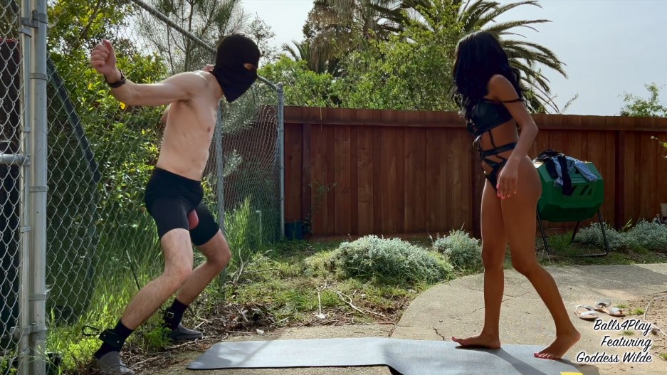 Balls4play - Goddess Wilde - Chained Backyard Slave